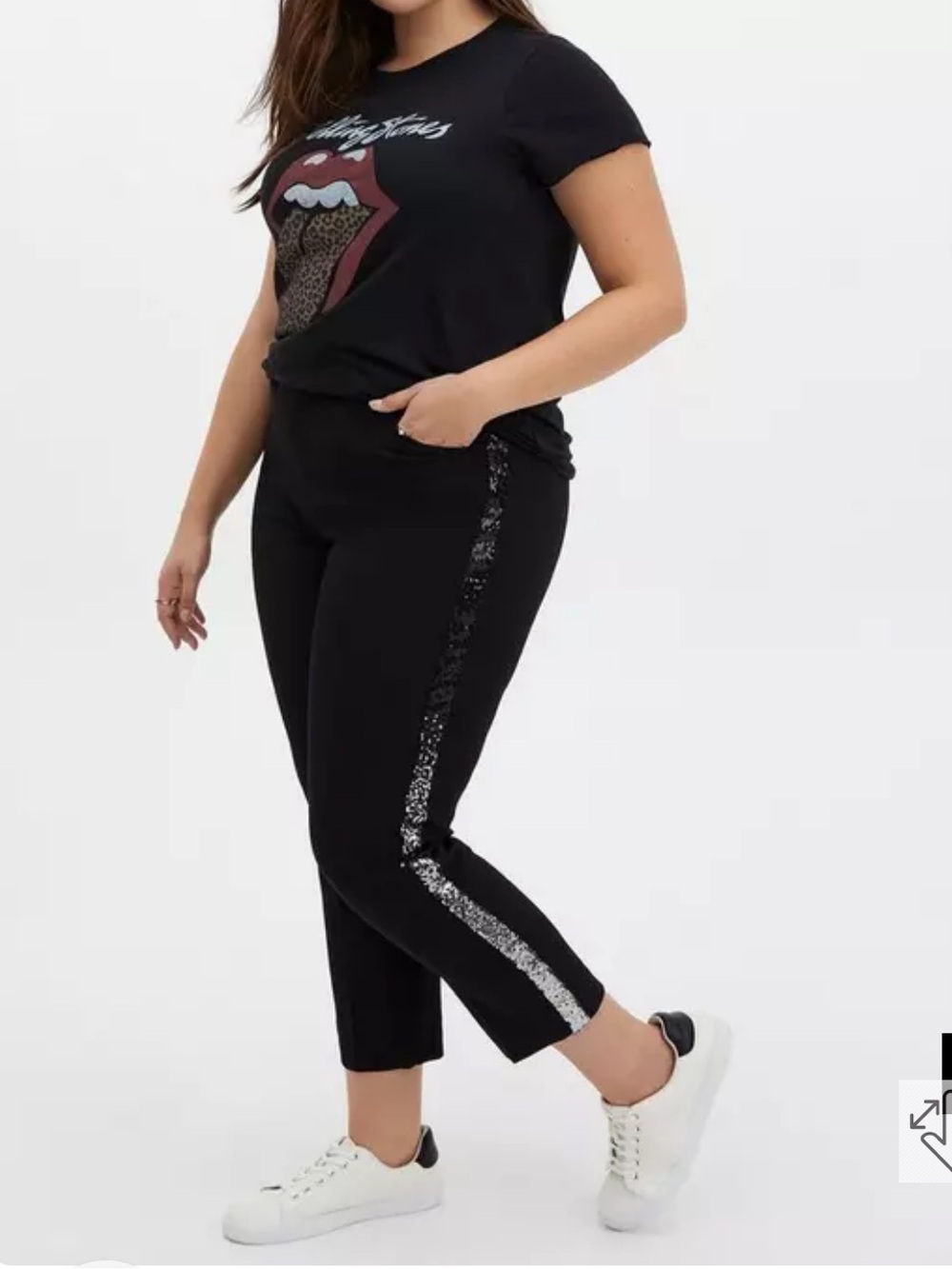 NWT Torrid Black Sky High Trouser Pants Ombre Sequin Size 14
